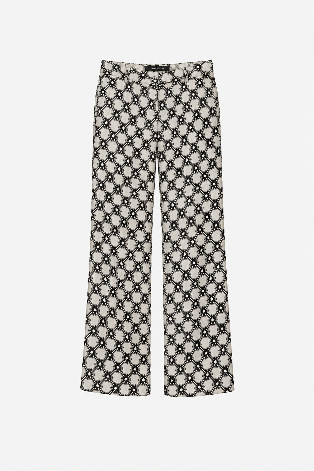 Geometric Jacquard Wide-Leg Pants