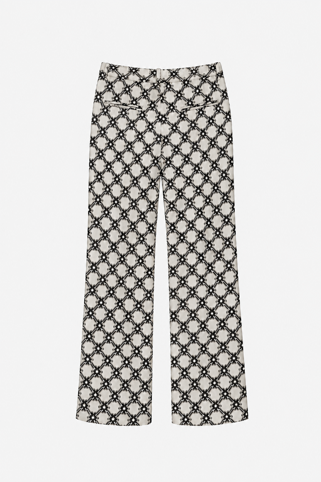 Geometric Jacquard Wide-Leg Pants