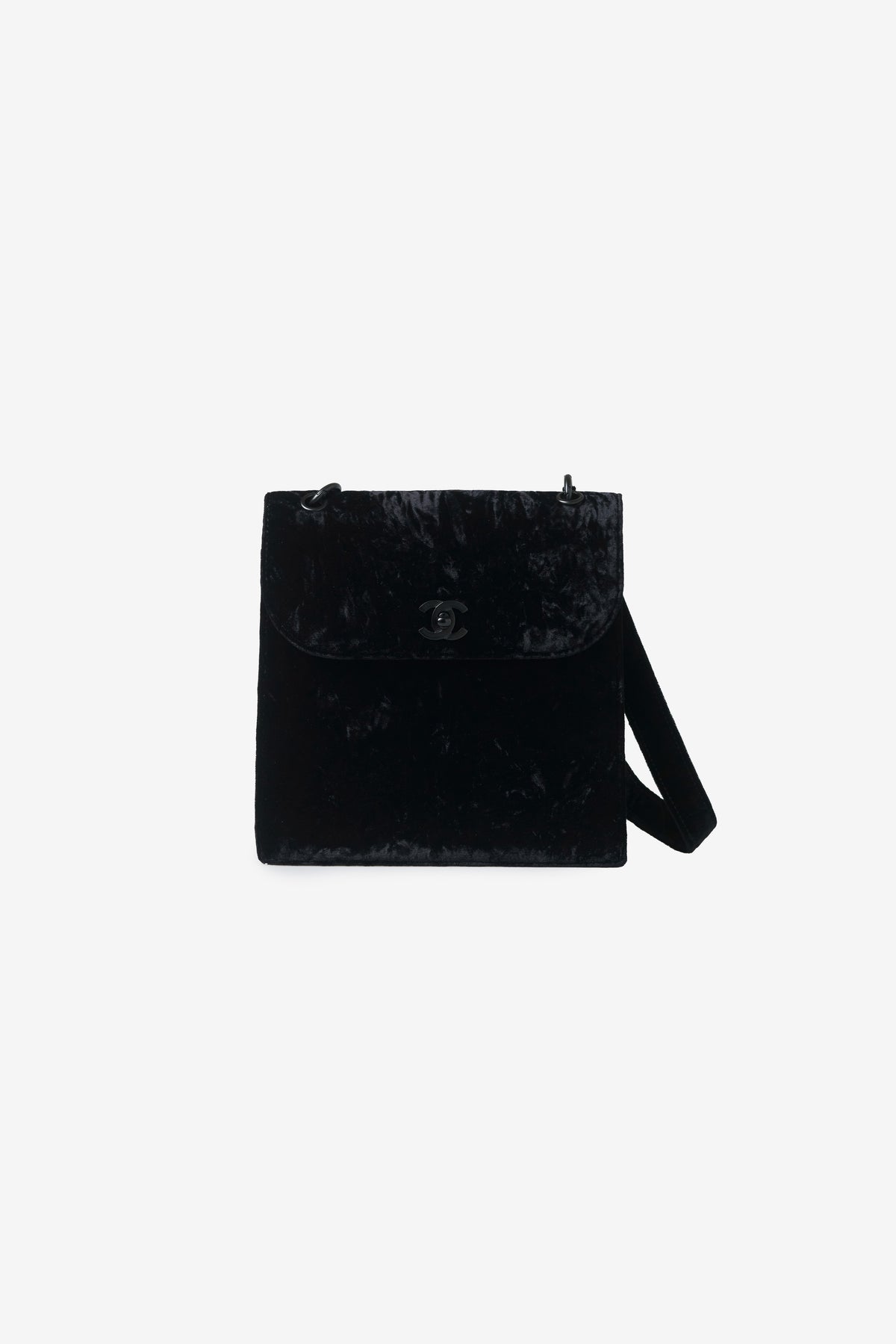 Crushed Velvet Square Single Flap Bag