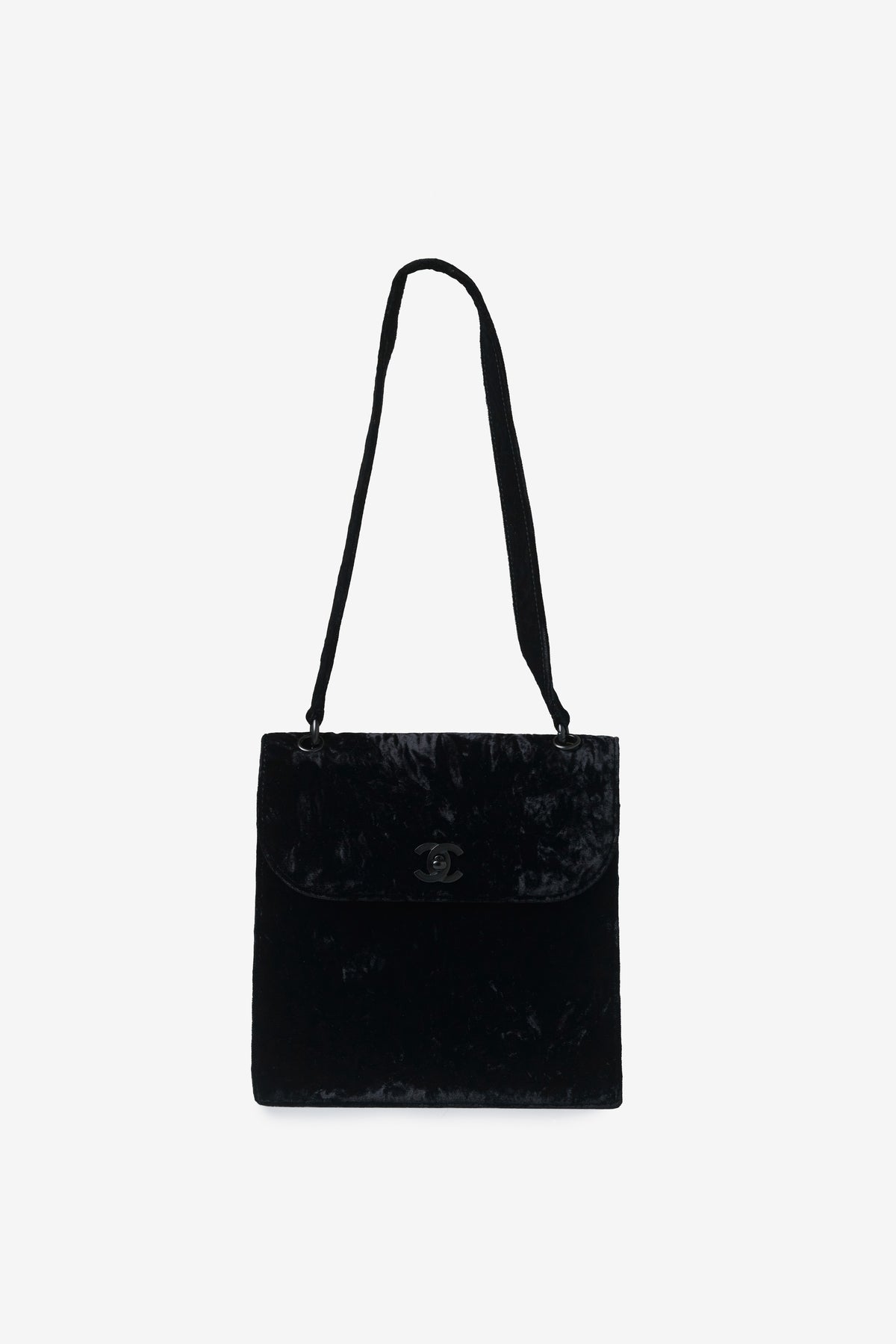 Crushed Velvet Square Single Flap Bag