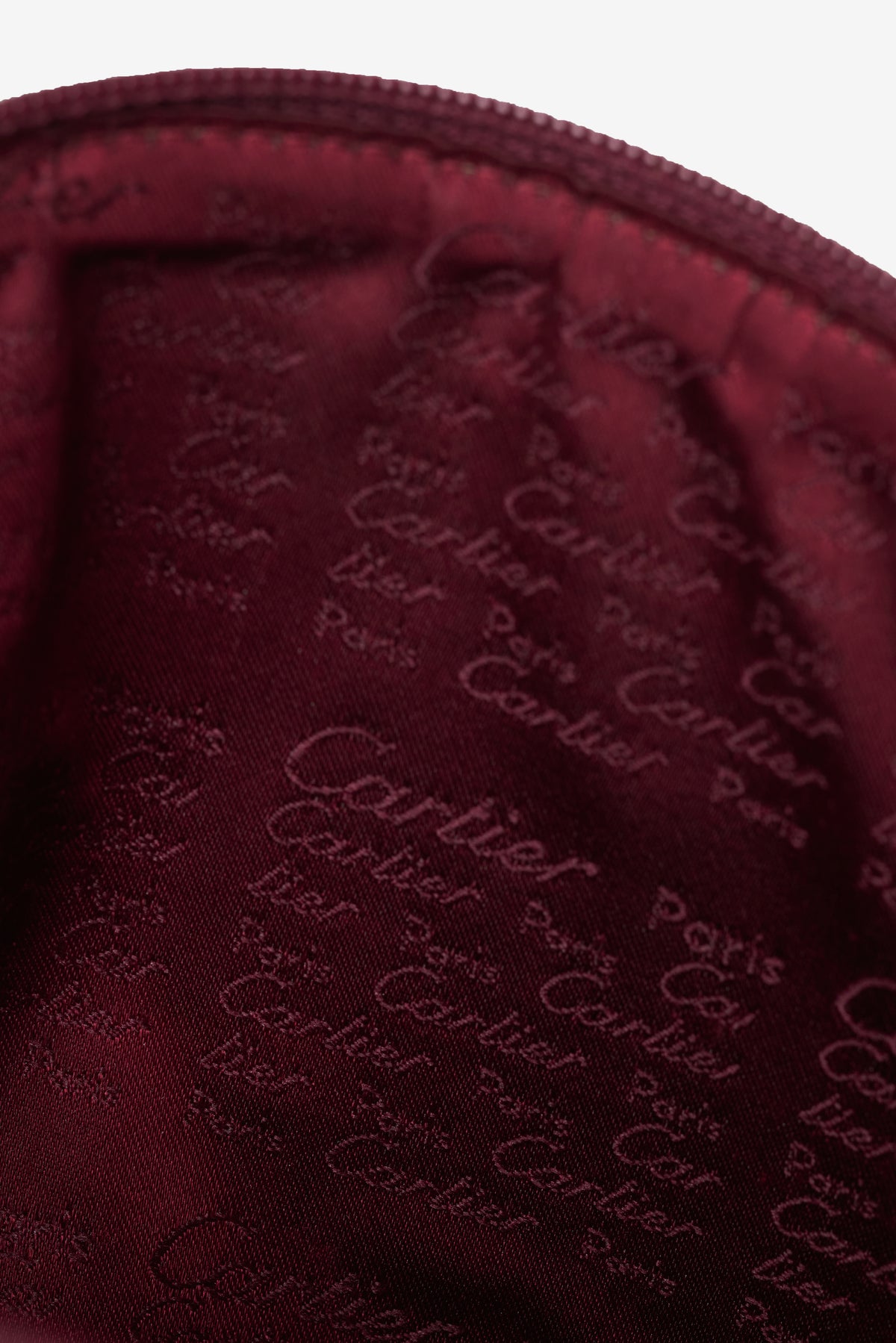 Vintage Must de Cartier Burgundy Leather Cosmetic Pouch