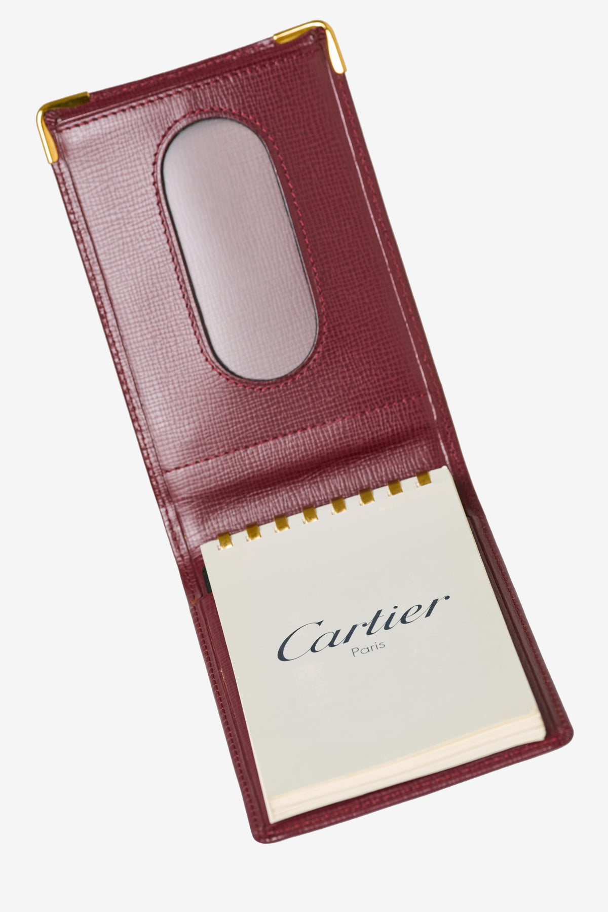 Vintage Must de Cartier Burgundy Leather Note Pad Cover