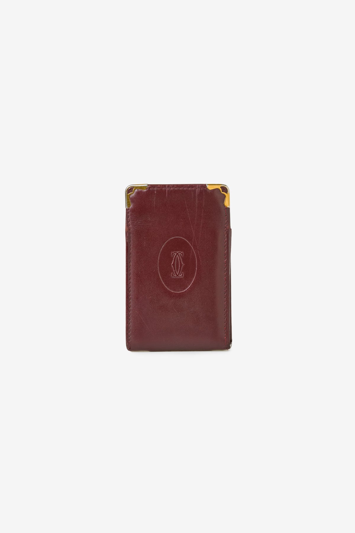 Vintage Must de Cartier Burgundy Leather Cigarette Case