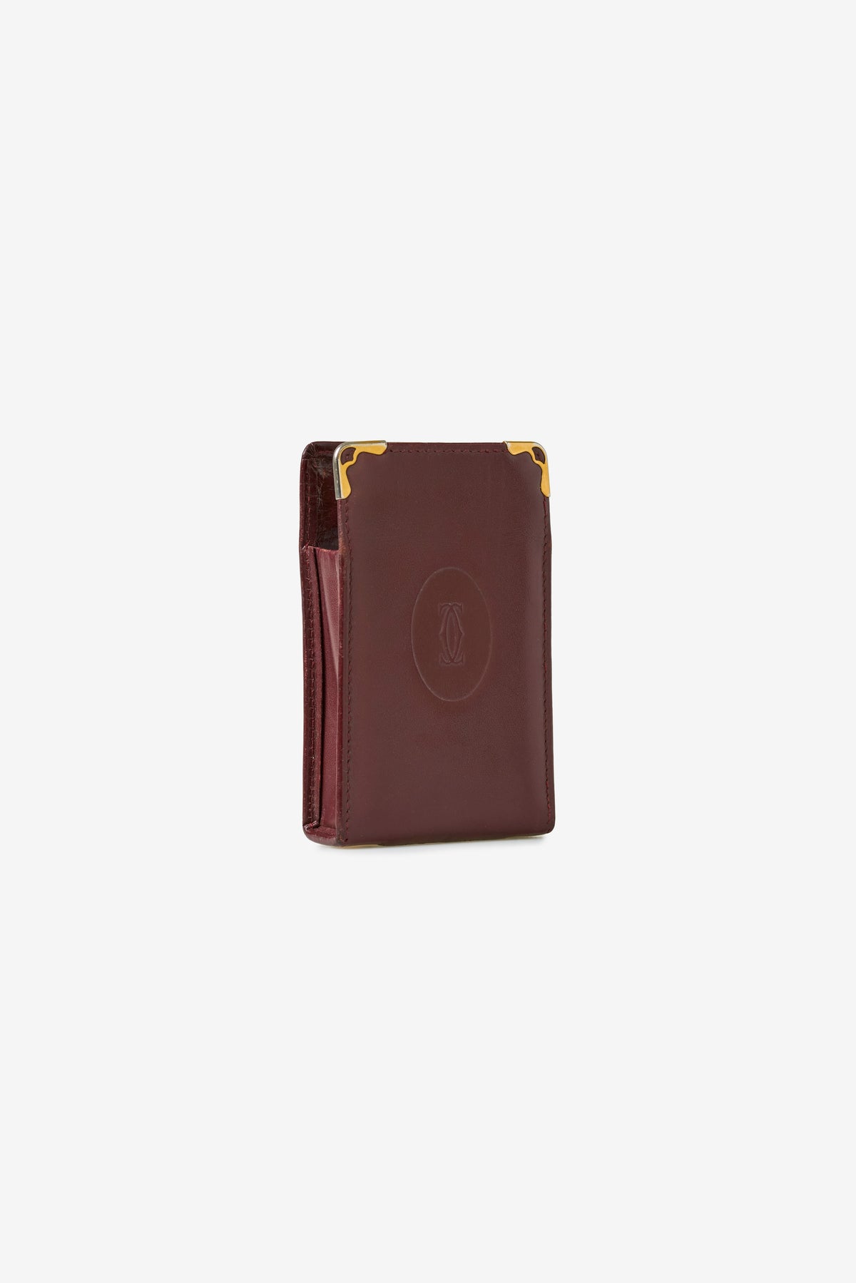 Vintage Must de Cartier Burgundy Leather Cigarette Case